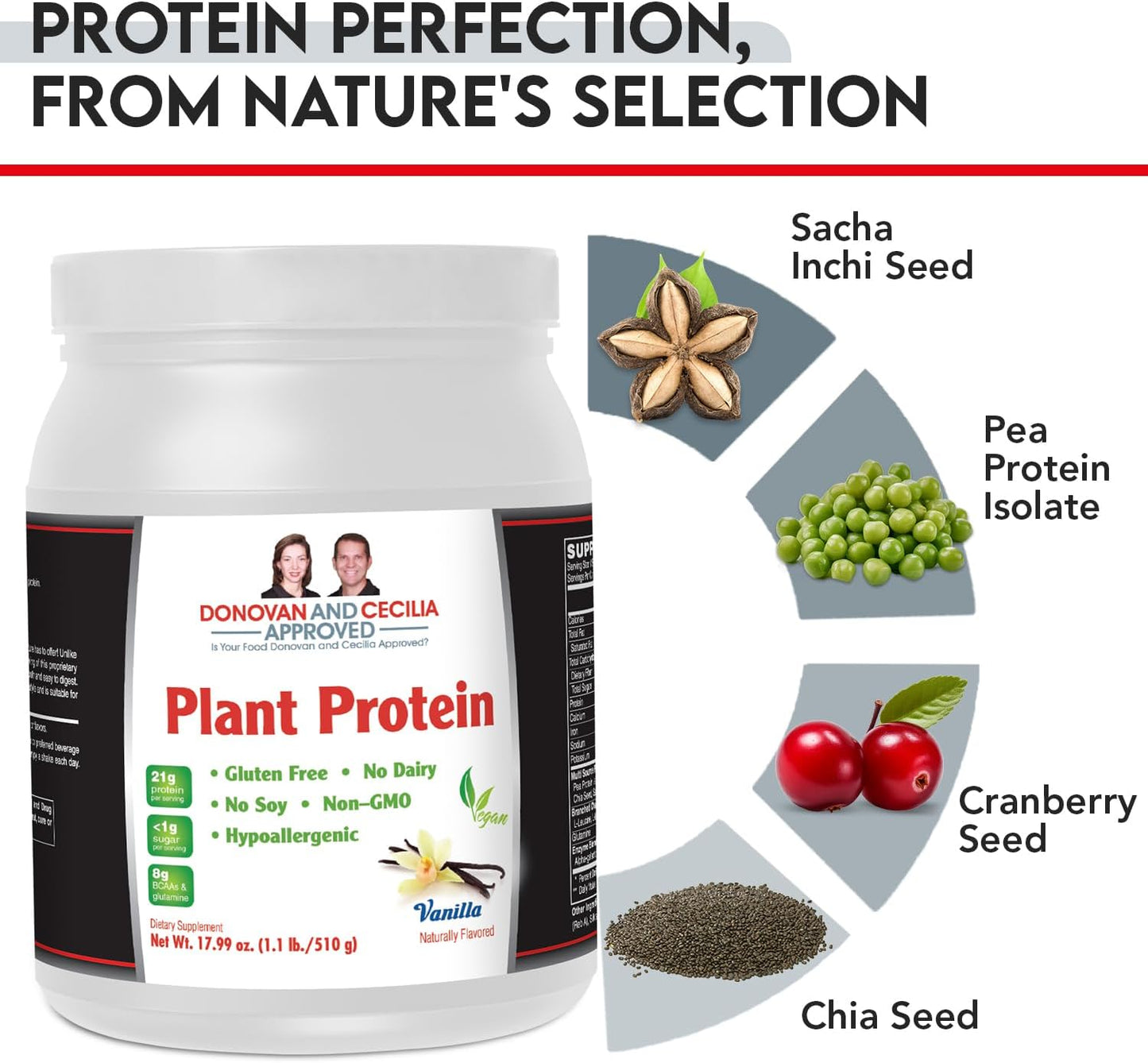 Vanilla Vegan Plant Protein by DCA Nutrition - Donovan and Cecilia Approved