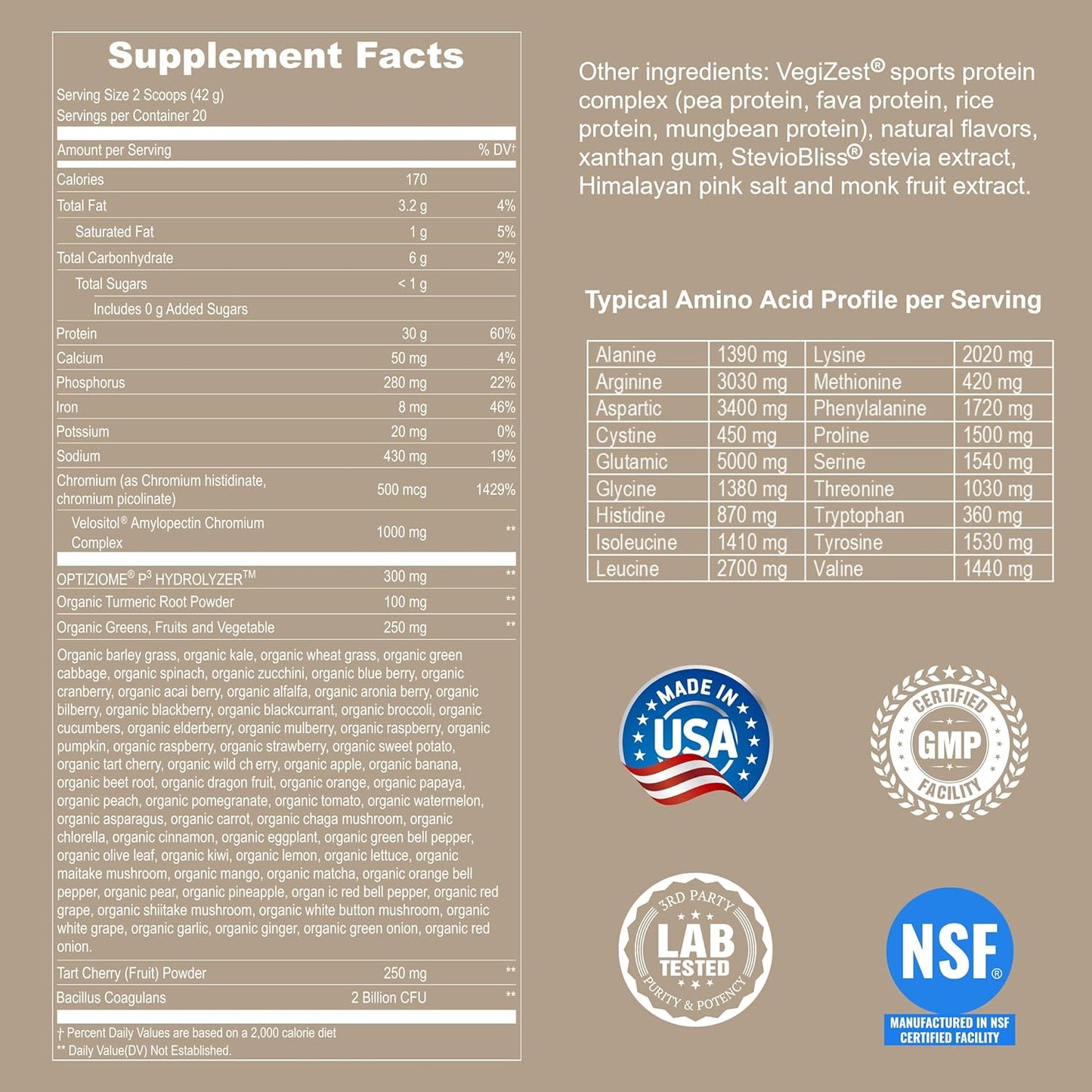 Vanilla Vegan Sport Protein Powder with VELOSITOL, BCAAs, Organic Greens & Fruits, Probiotics - 30g Plant Based Protein for Post Workout Recovery - Keto Certified - 20 Servings