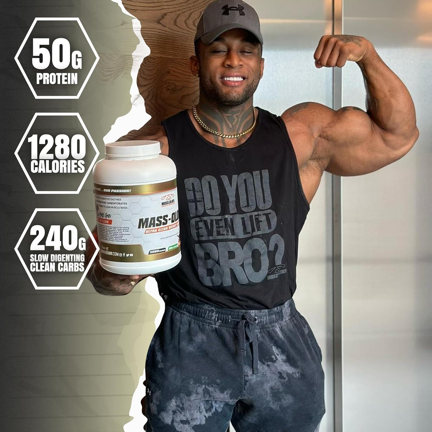 Vanilla Whey Protein Powder Weight Gainer for Men and Women - Muscle Building Supplement, 7.8 lbs