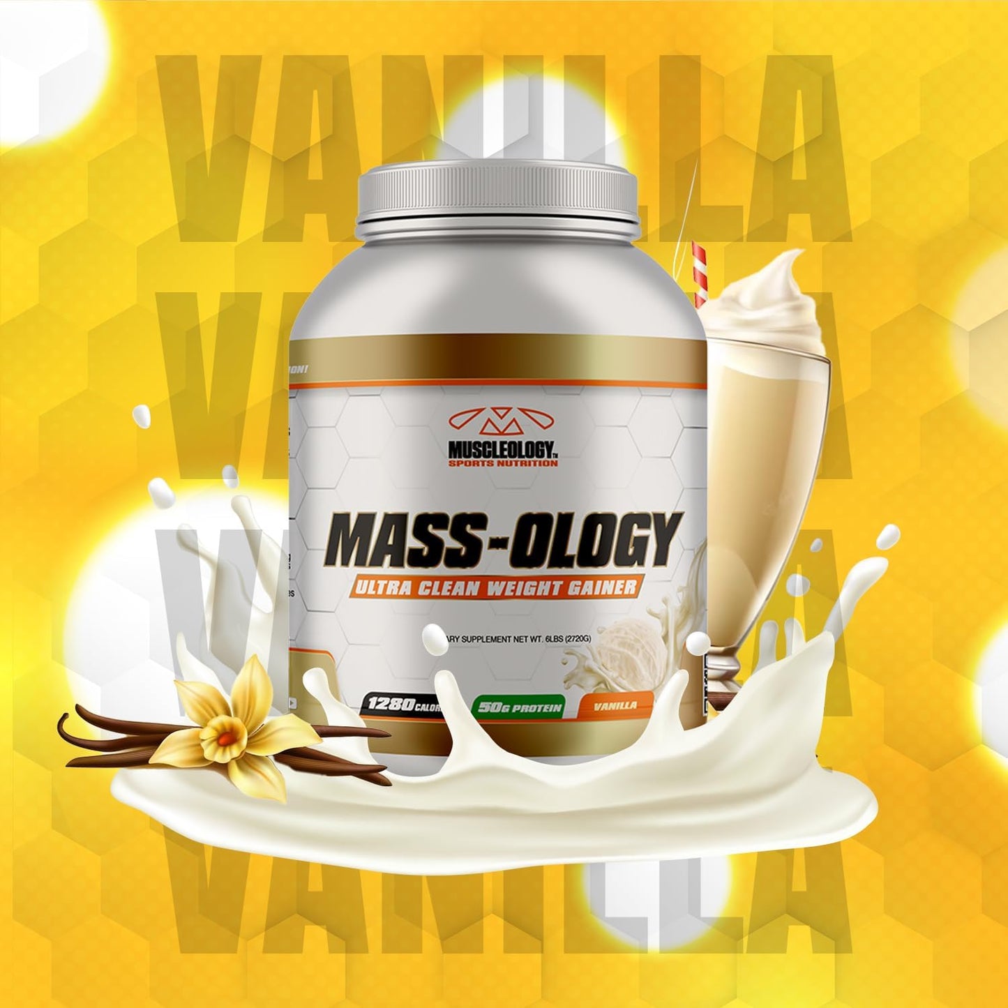 Vanilla Whey Protein Powder Weight Gainer for Men and Women - Muscle Building Supplement, 7.8 lbs