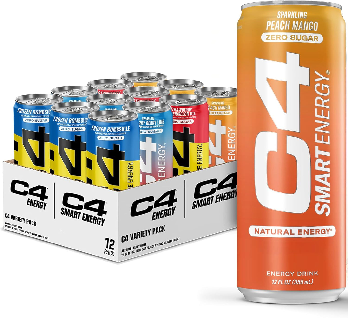Variety Pack: Cellucor C4 Sugar Free Energy Drinks - Skittles Flavor