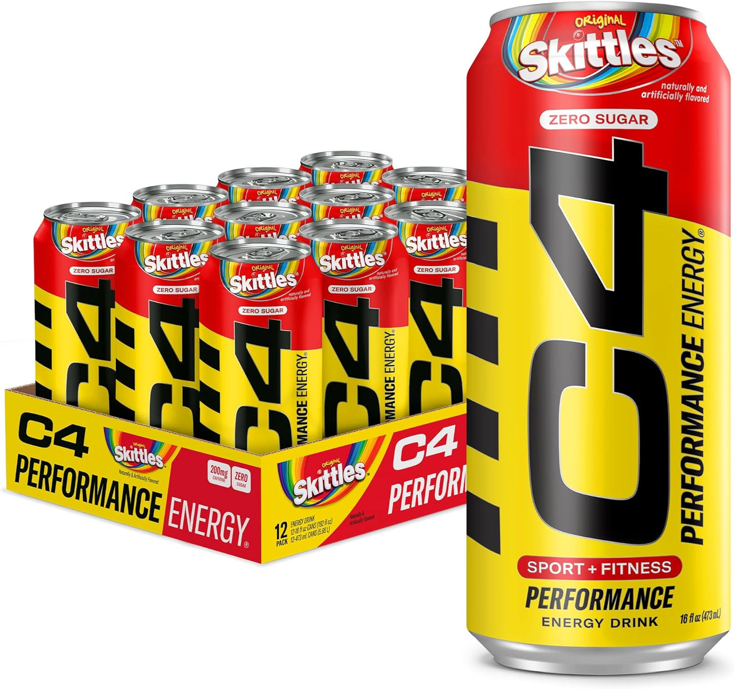 Variety Pack: Cellucor C4 Sugar Free Energy Drinks - Skittles Flavor