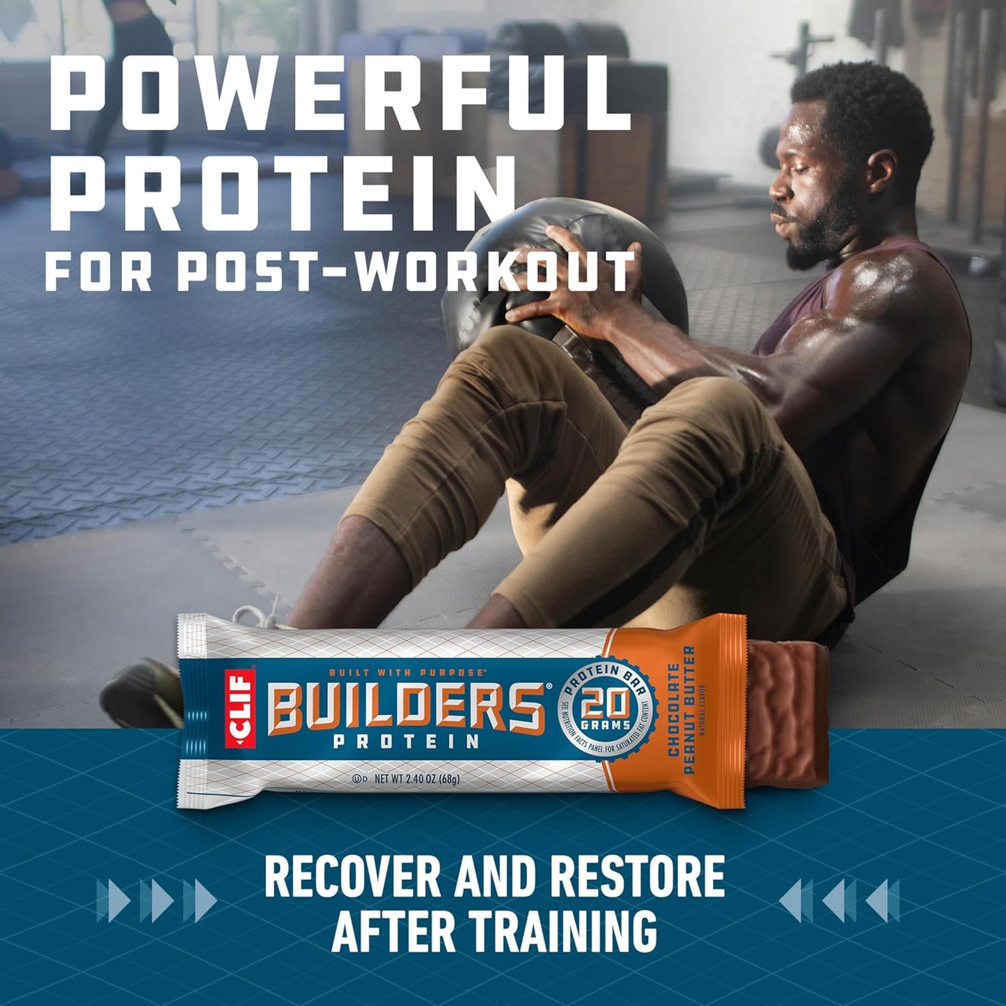 Variety Pack of CLIF Builder's Plant Based Protein Bars - Chocolate Peanut Butter and Vanilla Almond Flavors - Gluten Free, Non-GMO, Low Glycemic - 20g Protein - 2.4 oz bars - 10 Count