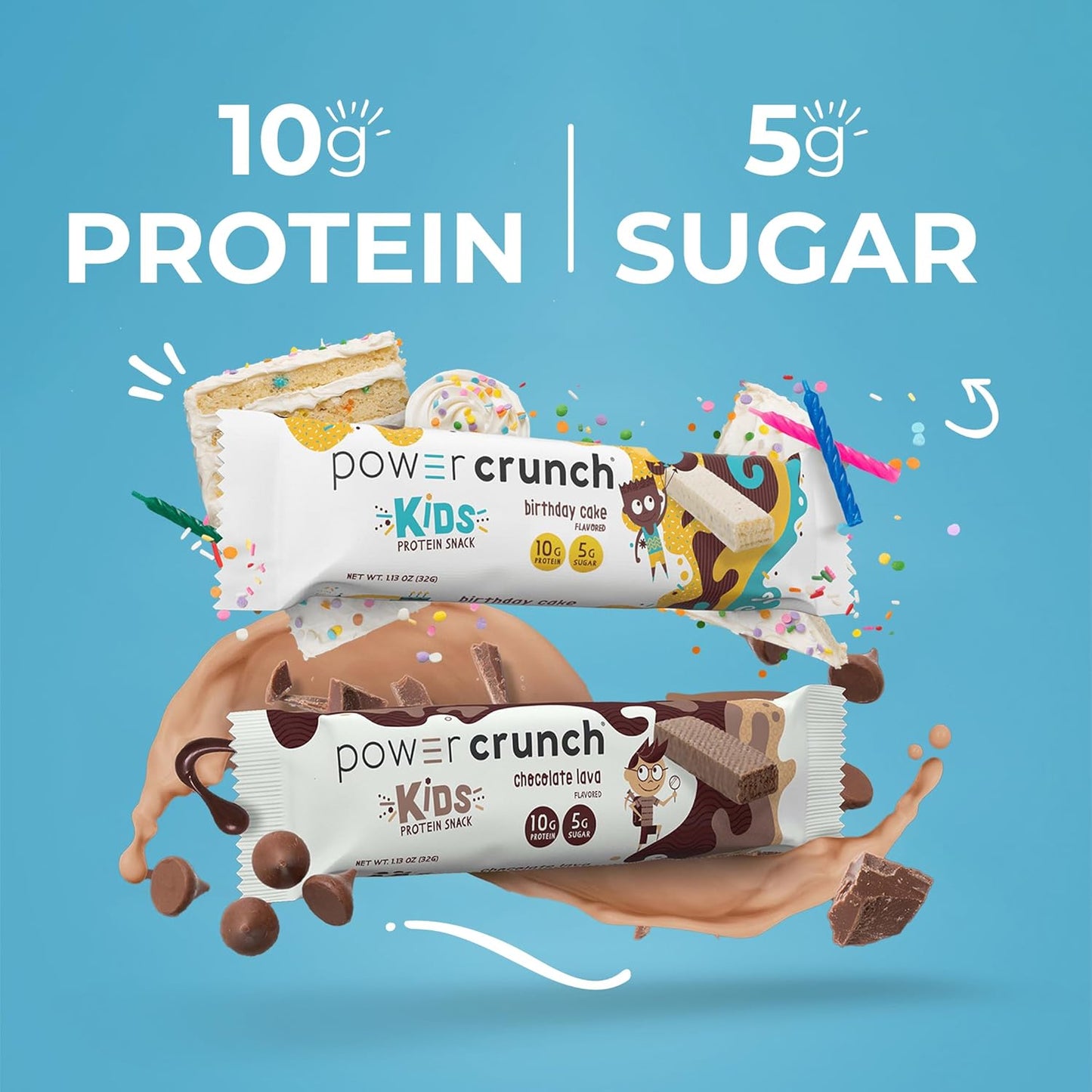 Variety Pack of Power Crunch Protein Wafer Bars and KIDS Protein Bars - 15 Count, High Protein Snacks with Delicious Taste