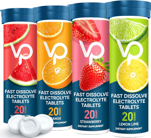 Variety Pack of Venture Pal Chewable Electrolyte Tablets for Rapid Hydration - Sugar-Free Salt Tablets, Ideal for Outdoor Activities, Sports, and Keto & Vegan Diets - 80 Count (4 Pack)