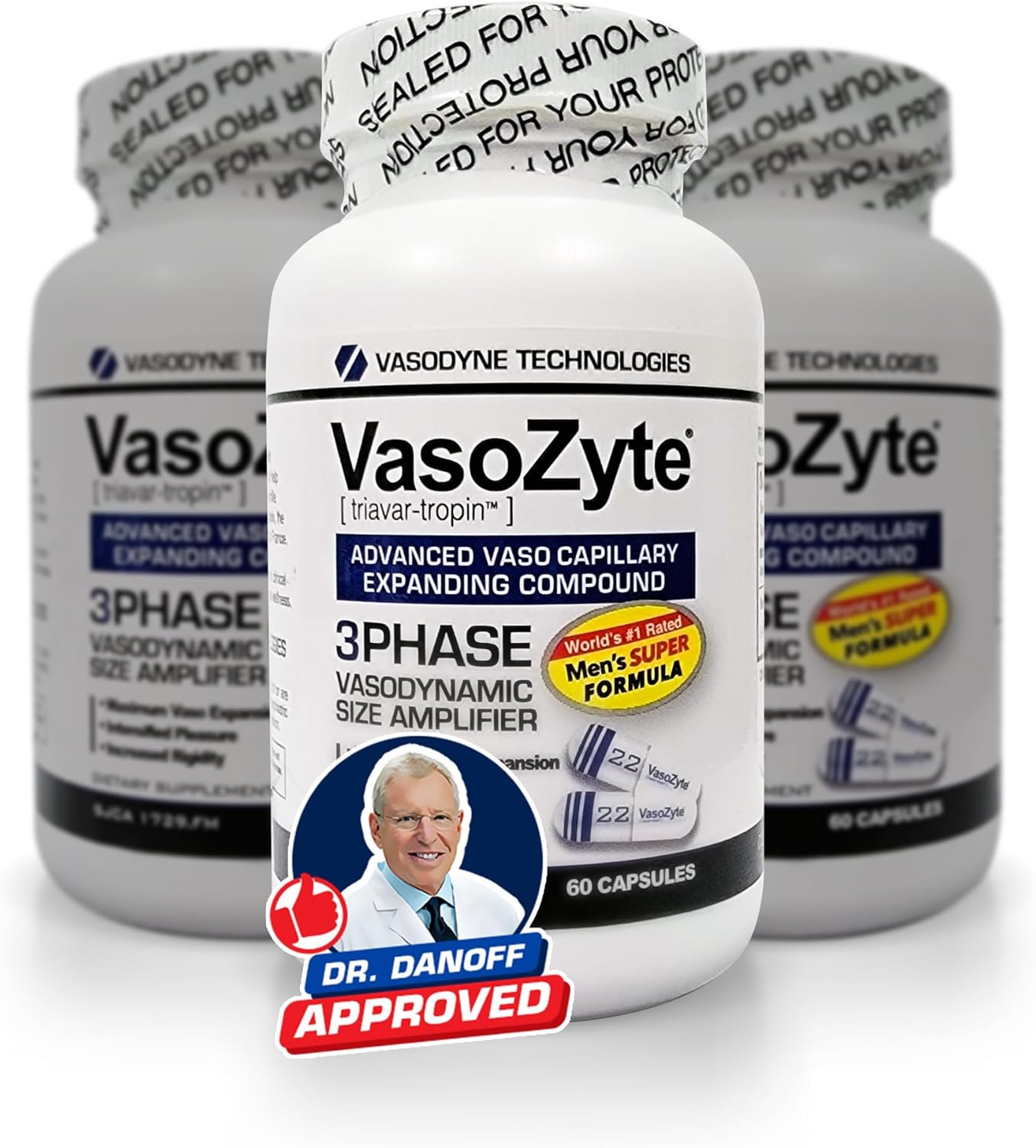 VasoZyte 3 Bottles - Promotes Nitric Oxide Production and Healthy Blood Circulation - Enhanced with Oligopin and Pure Extraction - 3 Month Supply for Well-Being