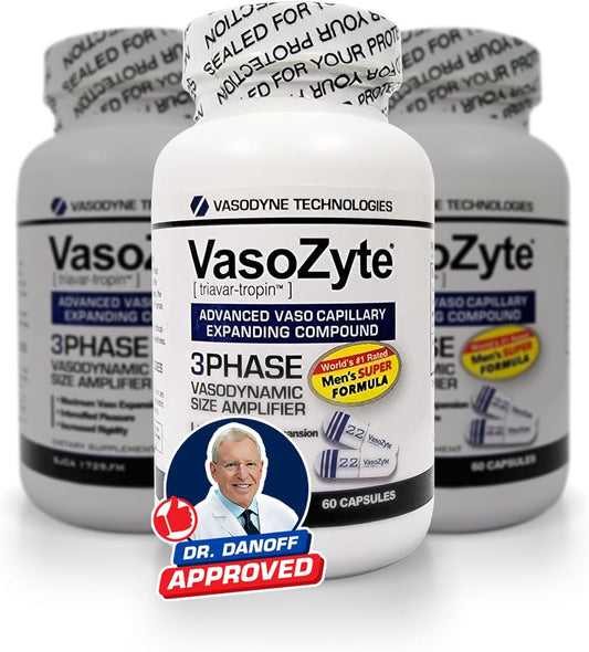 VasoZyte 3 Bottles - Promotes Nitric Oxide Production and Healthy Blood Circulation - Enhanced with Oligopin and Pure Extraction - 3 Month Supply for Well-Being