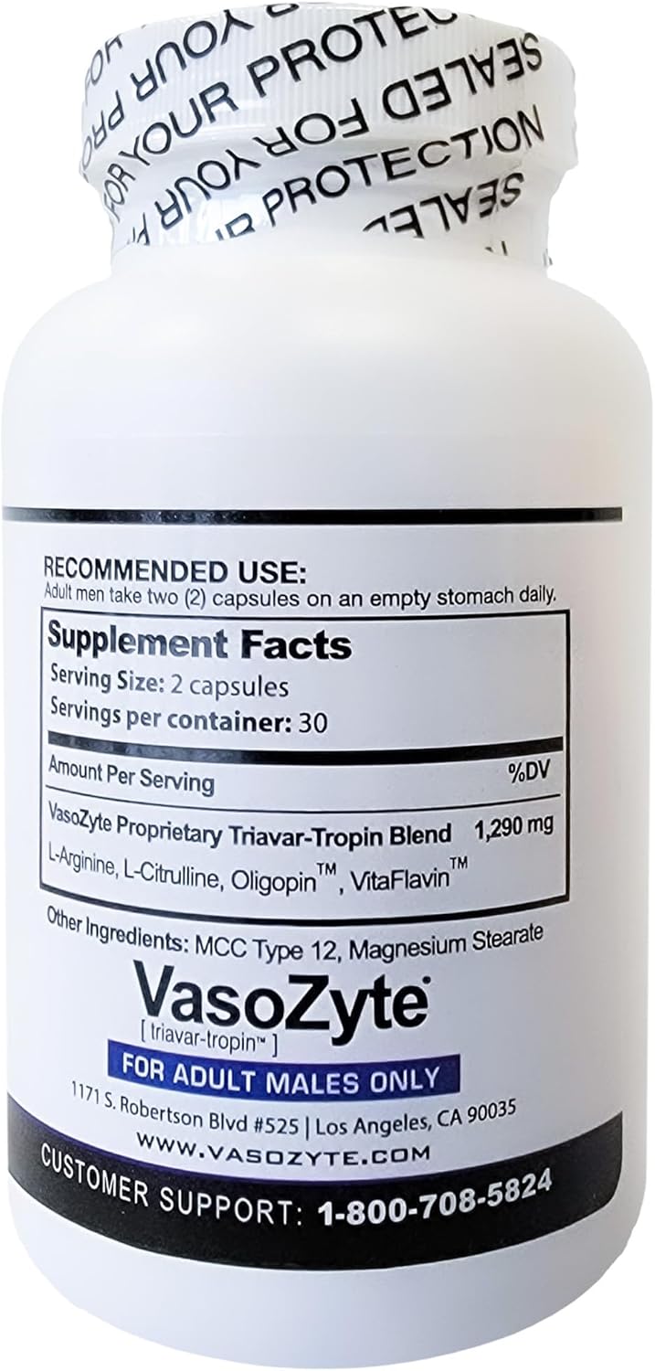 VasoZyte 3 Bottles - Promotes Nitric Oxide Production and Healthy Blood Circulation - Enhanced with Oligopin and Pure Extraction - 3 Month Supply for Well-Being