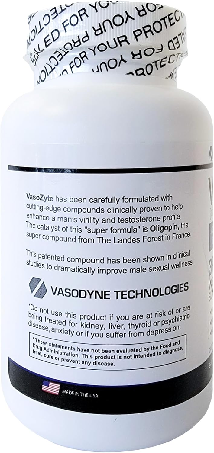VasoZyte 3 Bottles - Promotes Nitric Oxide Production and Healthy Blood Circulation - Enhanced with Oligopin and Pure Extraction - 3 Month Supply for Well-Being