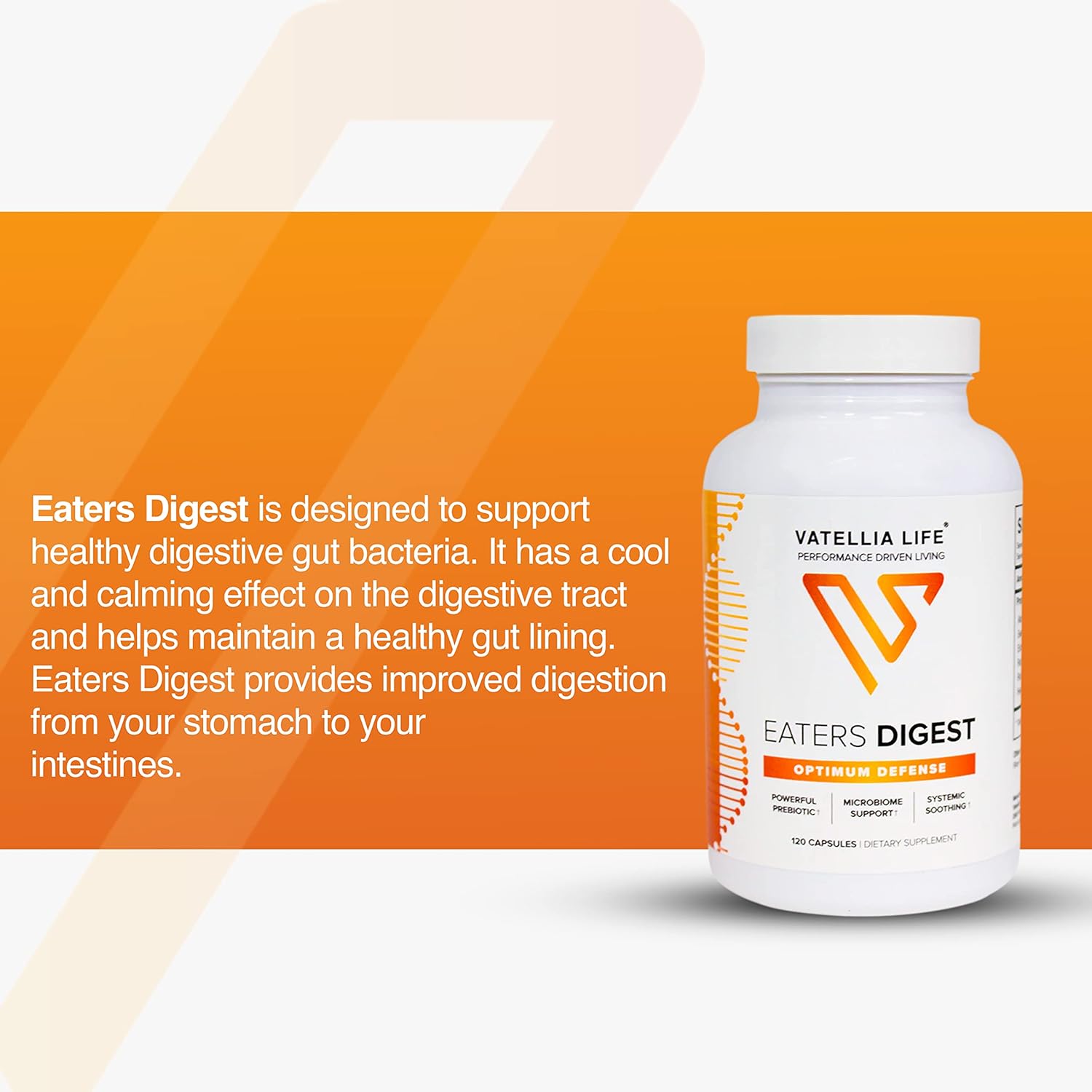 Vatellia Life Eaters Digest Prebiotic Probiotic Digestive Support Gut Health 120 Capsules