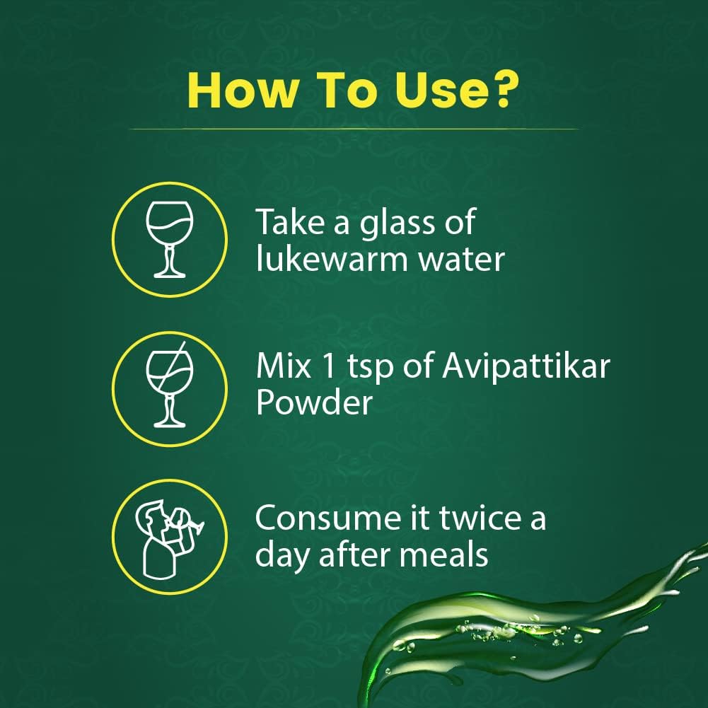 VEDIKROOTS Avipattikar Churna Powder - 3.52 oz (1 Pack) - Natural Ayurvedic Digestive Support