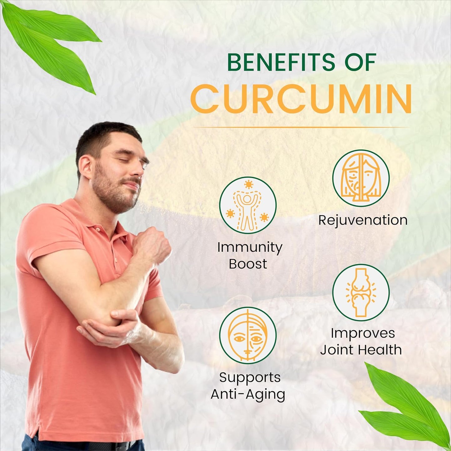 VEDIKROOTS Curcumin Capsules - Antioxidant with Joint Comfort, Anti-Aging, and Inflammation Relief - 60 Veg Capsules