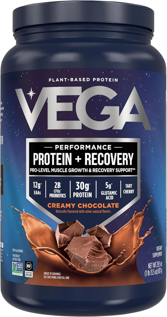 Vega Premium Sport Chocolate Protein Powder - Vegan, Non GMO, Gluten Free Plant Based Drink Mix - NSF Certified for Sport - 29.5 oz