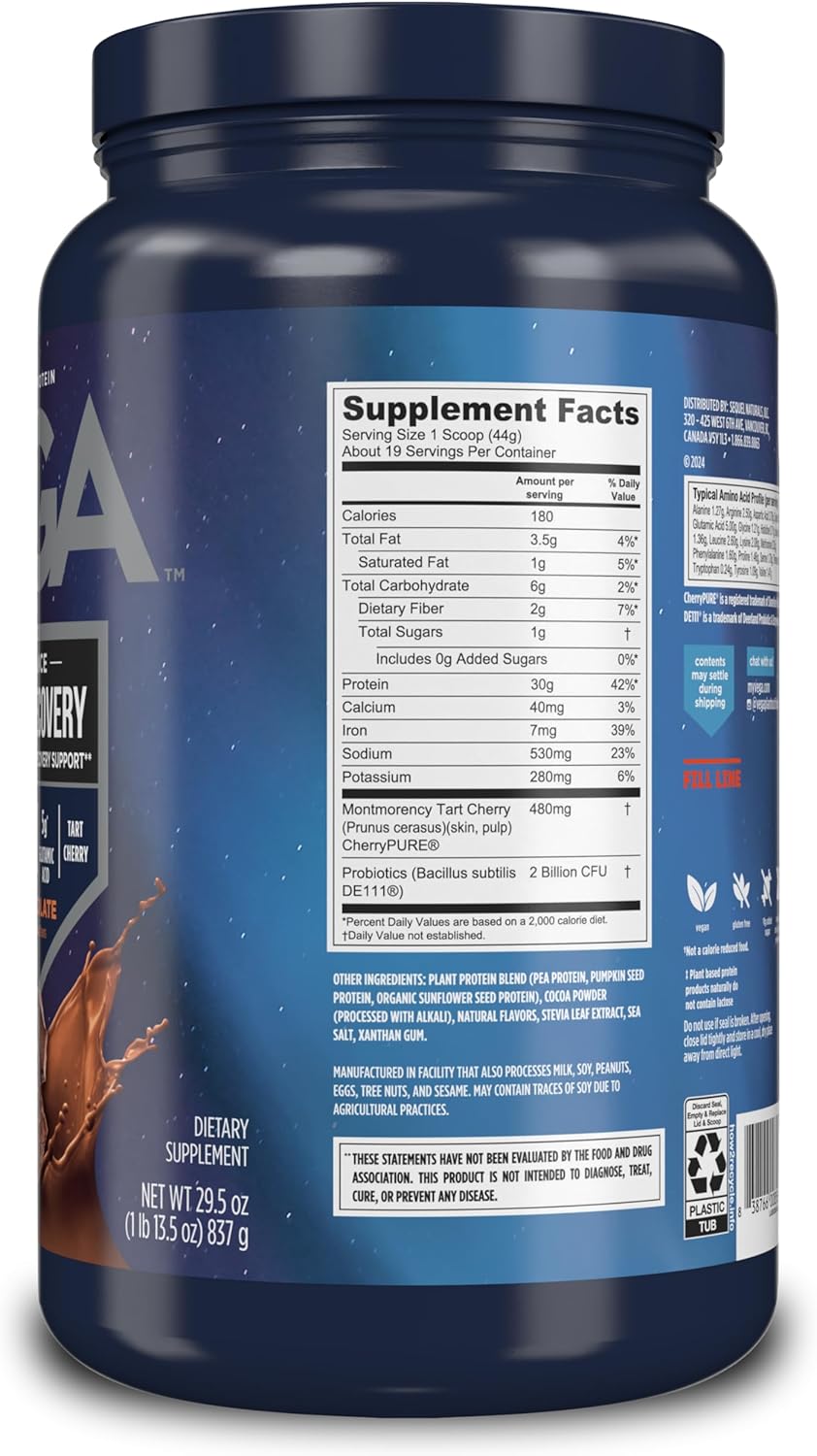 Vega Premium Sport Chocolate Protein Powder - Vegan, Non GMO, Gluten Free Plant Based Drink Mix - NSF Certified for Sport - 29.5 oz