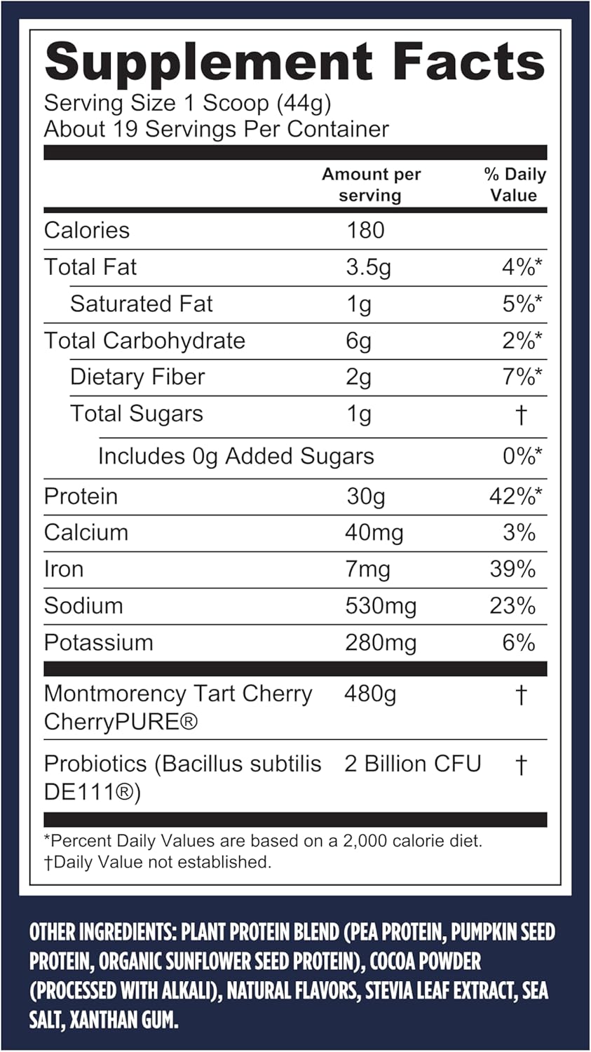 Vega Premium Sport Chocolate Protein Powder - Vegan, Non GMO, Gluten Free Plant Based Drink Mix - NSF Certified for Sport - 29.5 oz