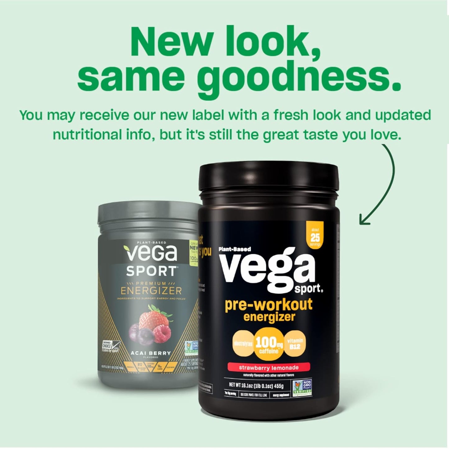 Vega Sport Pre-Workout Energizer, Berry Flavor - Energy Boosting Powder for Men & Women, Supports Focus, Electrolytes, Vegan, Keto, Gluten Free, Non GMO, 1.1 lbs