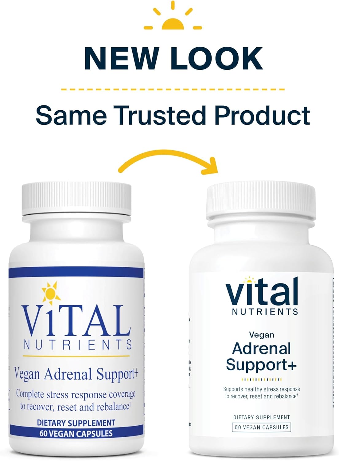 Vegan Adrenal Support + Supplement | Promotes Healthy Stress Response* | Gluten, Dairy, Soy Free | 60 Capsules