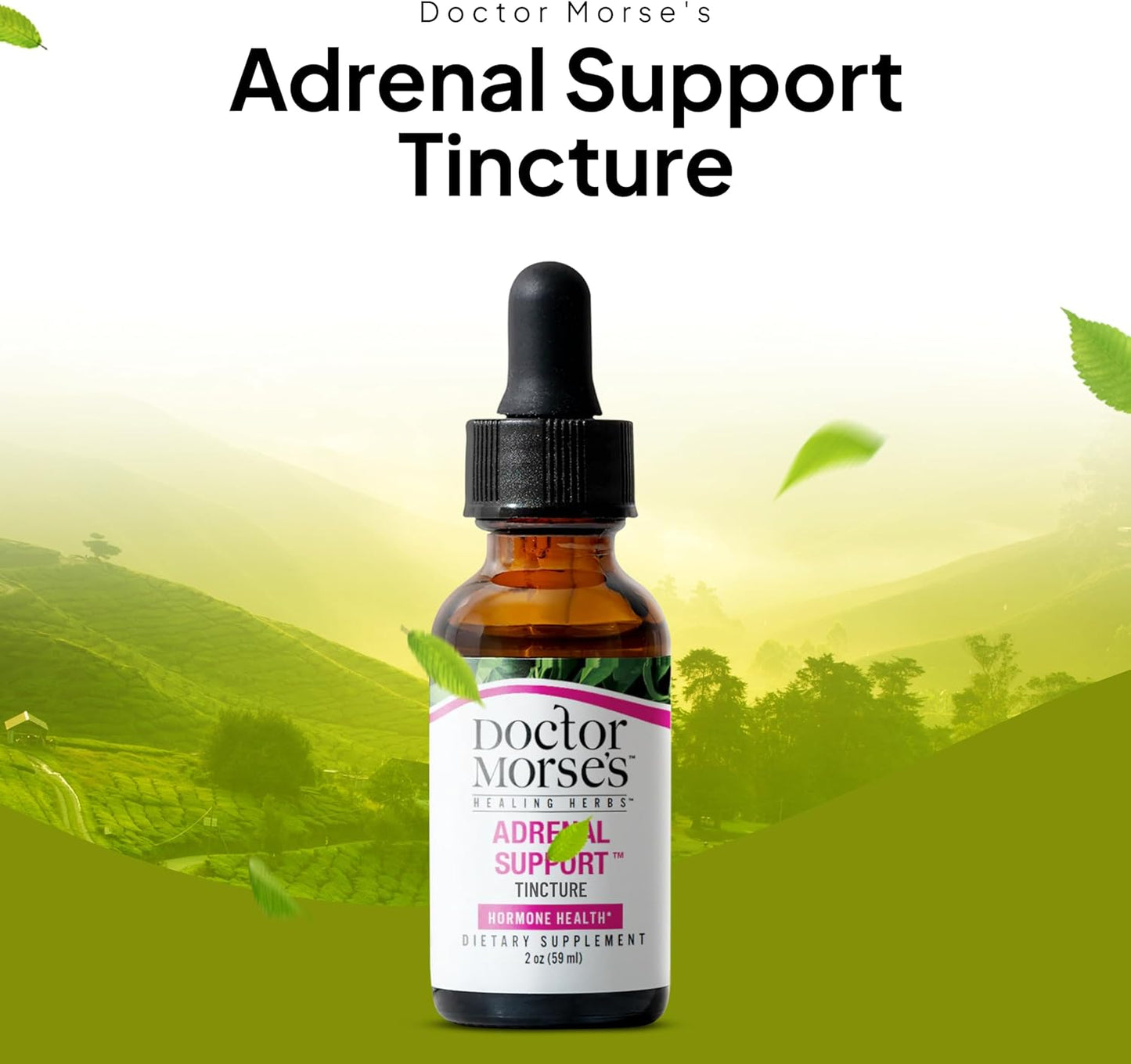 Vegan Adrenal Support Tincture for Stress Relief - Naturopath Formulated with Chaste Tree Berry, Dandelion Root, and Rhodiola - 2oz