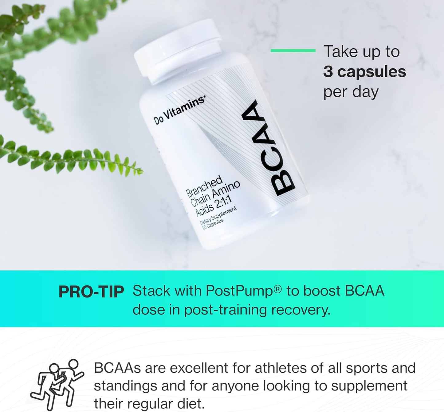Vegan AjiPure BCAA Capsules - 2100mg Amino Acid Supplement, Keto & Paleo Friendly, Third-Party Tested, 90 Count - #1 on Labdoor