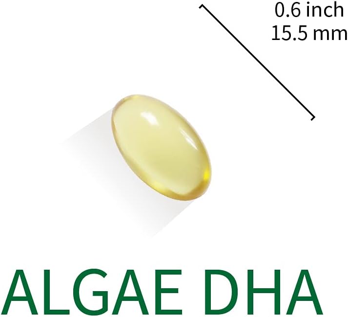 Vegan Algae Oil Softgels with 200mg DHA, Plant-Based Omega 3 Supplement, 60 Vegetarian Capsules