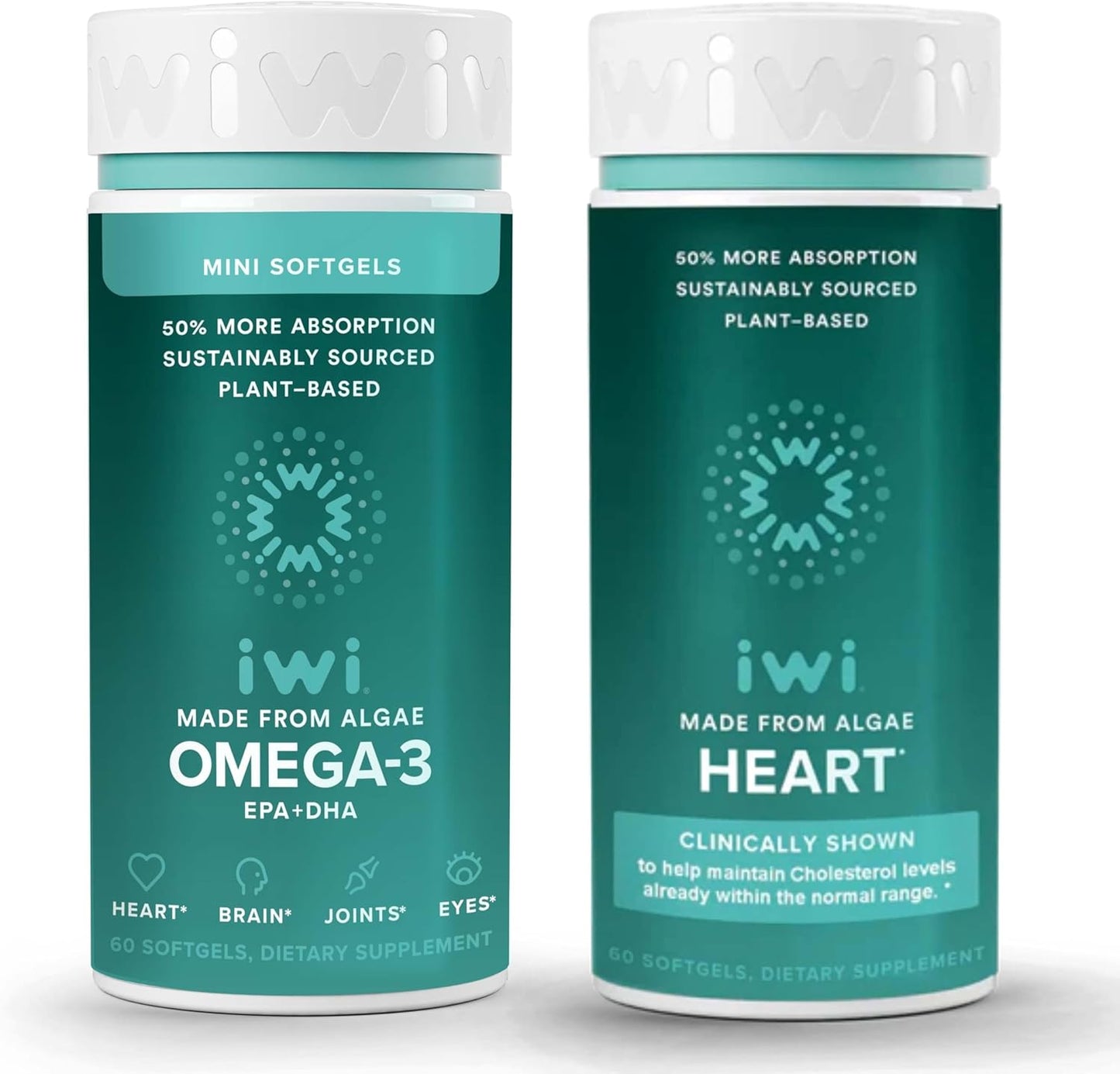 Vegan Algae Omega-3 Bundle - Heart Healthy Omega-3 Minis, 30 Servings, Plant-Based Alternative to Krill & Fish Oil