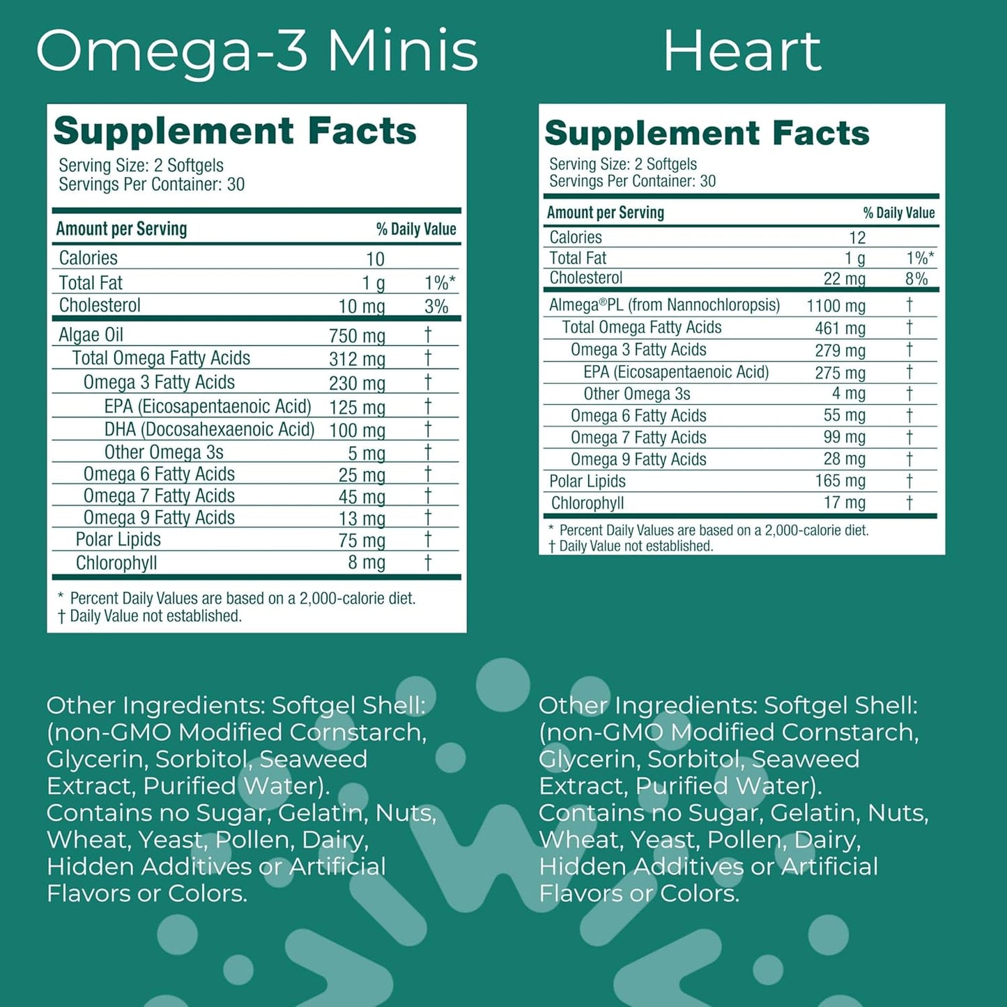 Vegan Algae Omega-3 Bundle - Heart Healthy Omega-3 Minis, 30 Servings, Plant-Based Alternative to Krill & Fish Oil
