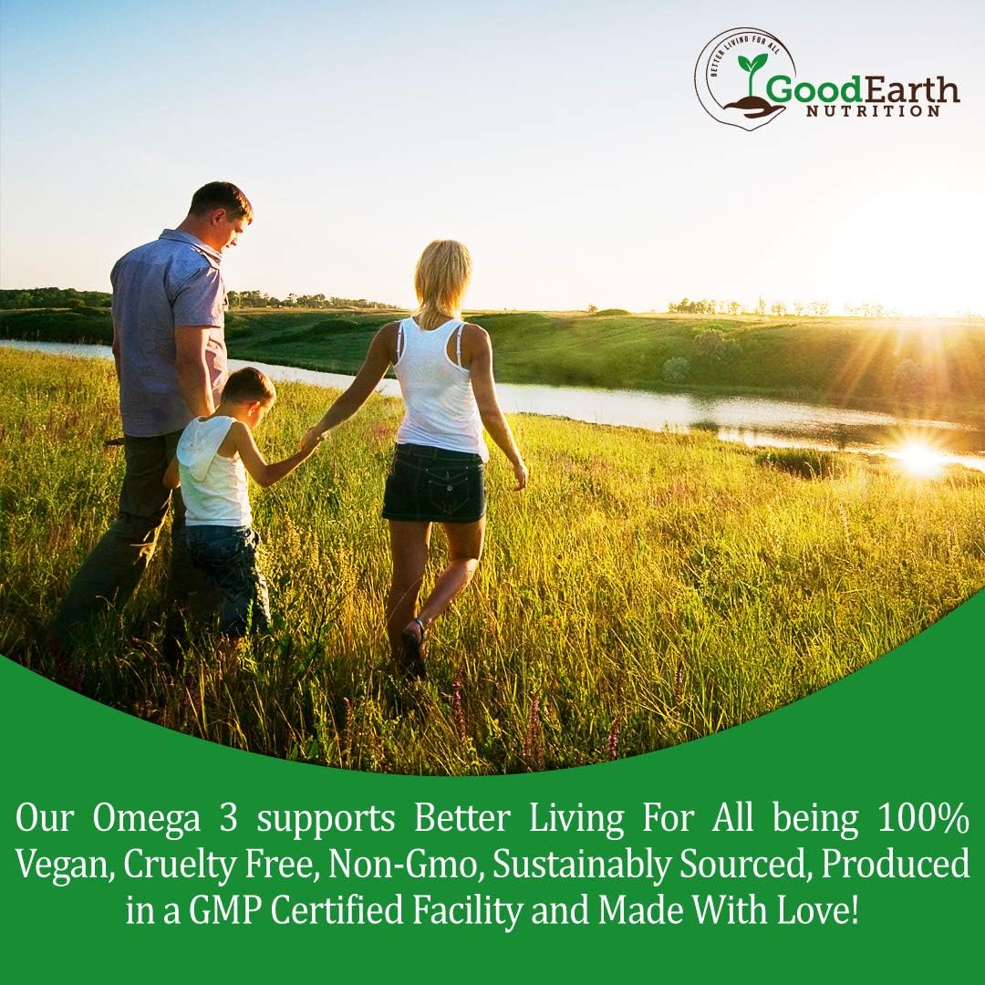 Vegan Algal Oil Supplements for Brain, Joint, Heart & Immune Support - DHA Omega 3 - Prenatal Vitamins - Burpless Algae - 60 Mini Softgels