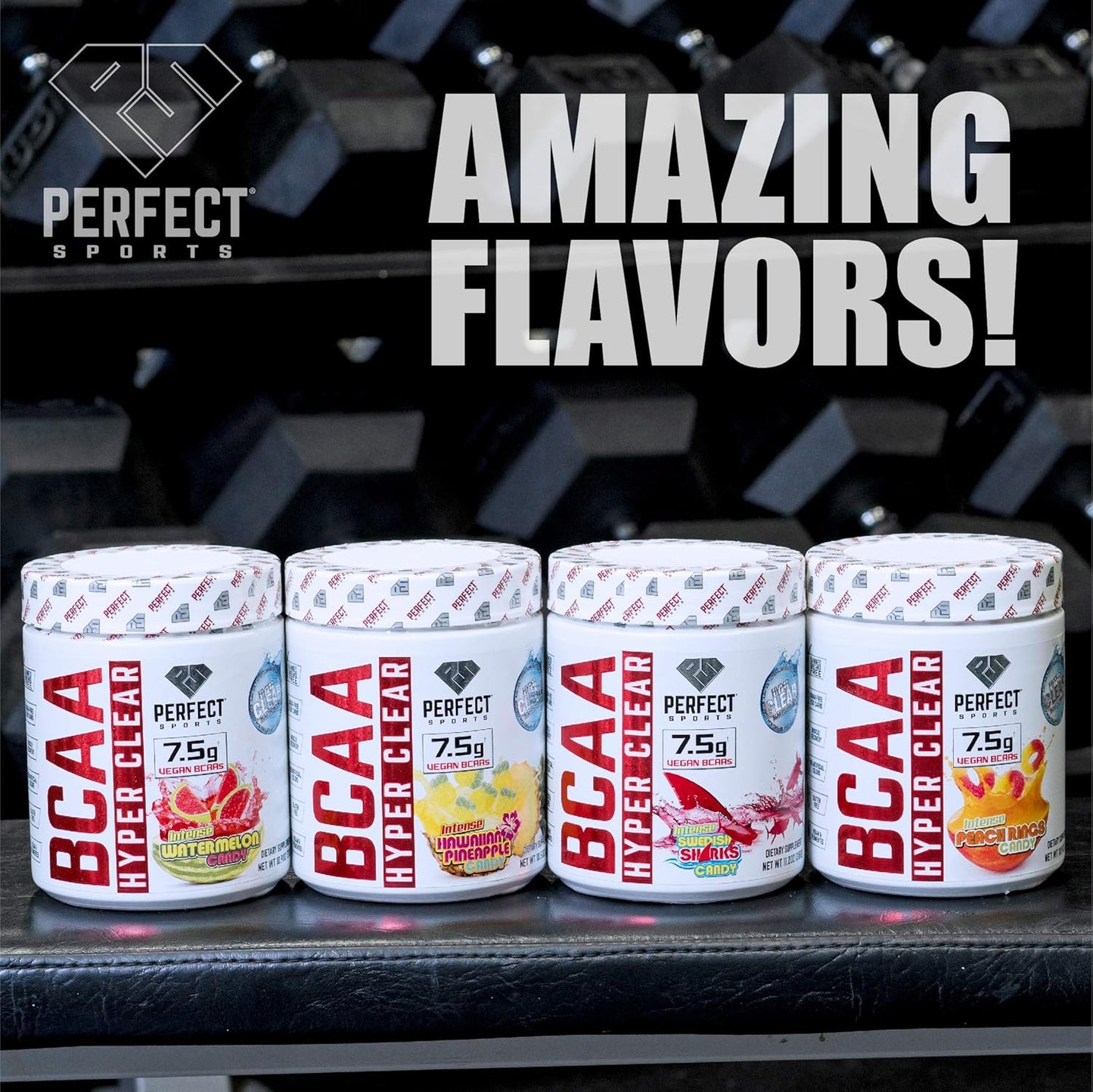 Vegan BCAA Hyper Clear 7.5G Intense Watermelon Sports Supplement 310G