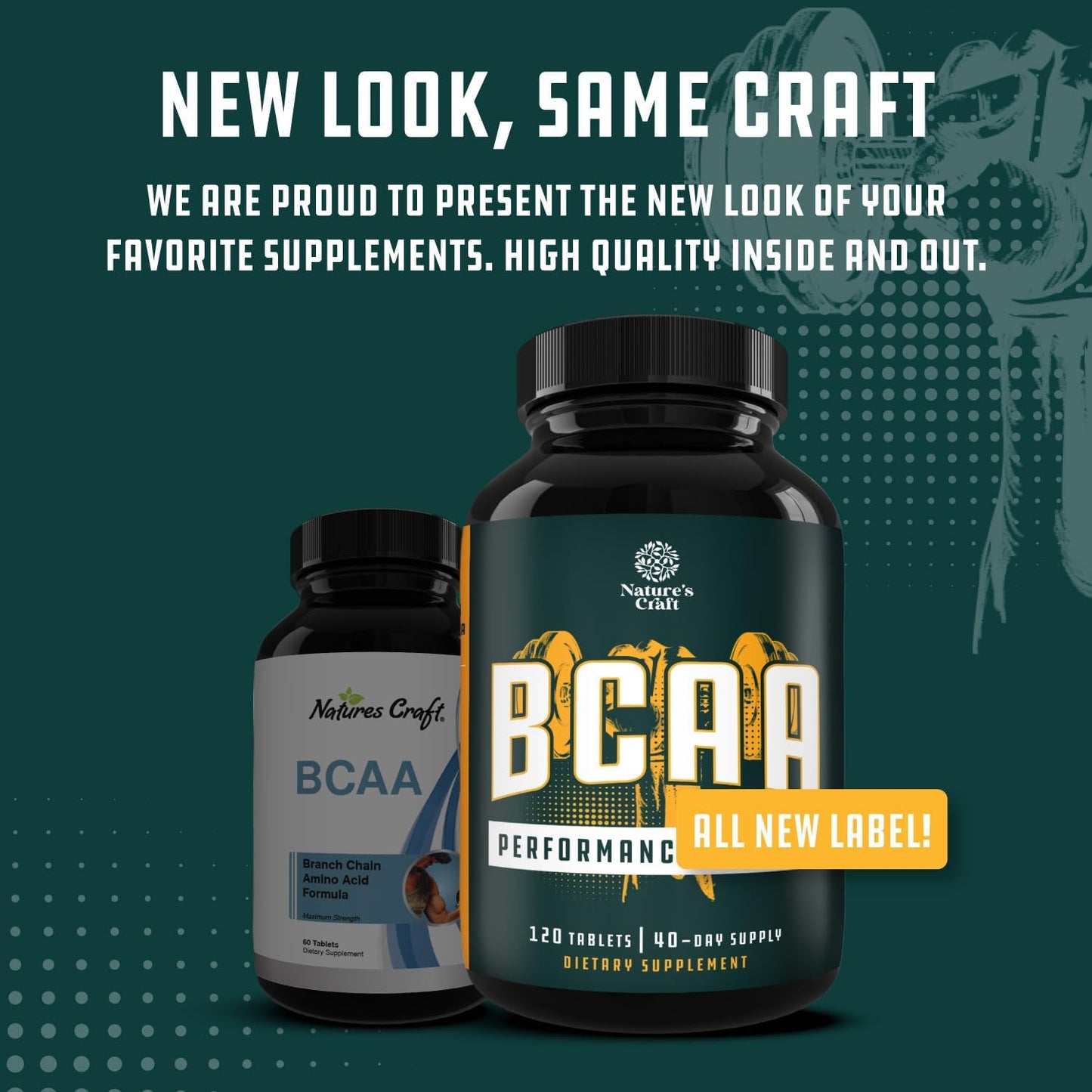 Vegan BCAA Tablets for Muscle Recovery and Growth - Natures Craft Branch Chain Amino Acids Supplement - 120 Count for Men and Women's Workout Recovery