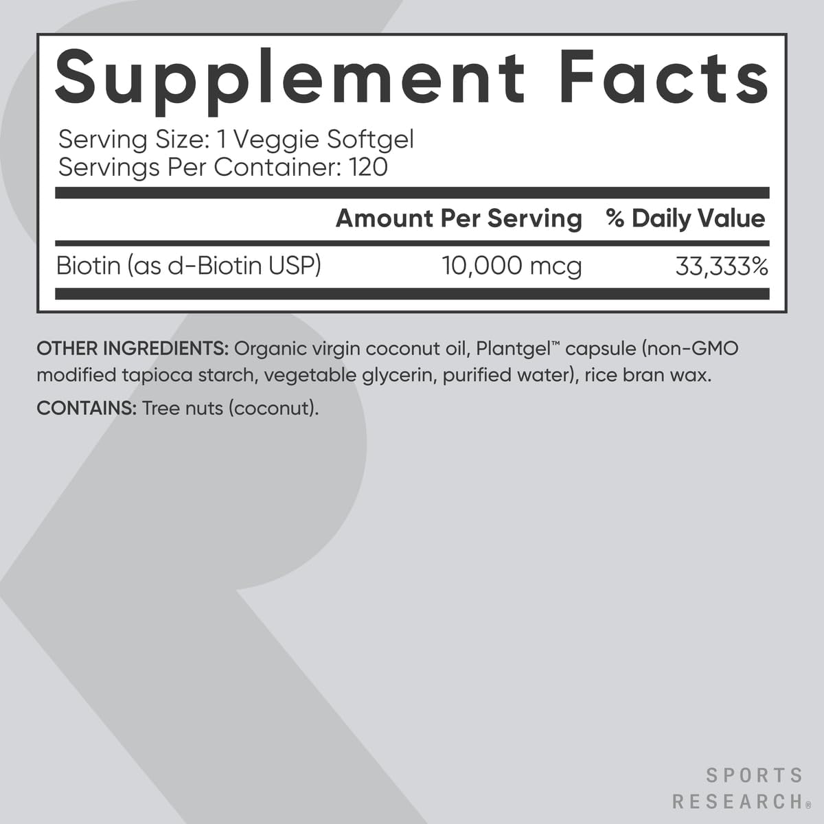 Vegan Biotin 10,000mcg with Vitamin D3 K2 & Phytoceramides for Skin Hydration