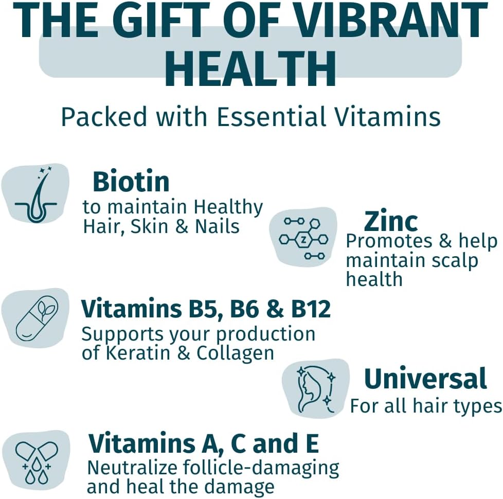 Vegan Biotin Gummies for Hair, Skin, Nails - Extra Strength Vitamin Supplement for Faster Growth & Strength - Men & Women (3 Pack)