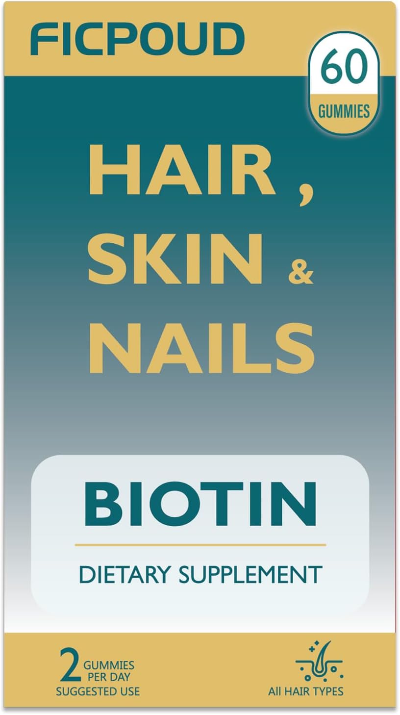Vegan Biotin Gummies for Healthy Hair, Skin & Nails - Hair Growth Support - 30 Day Supply