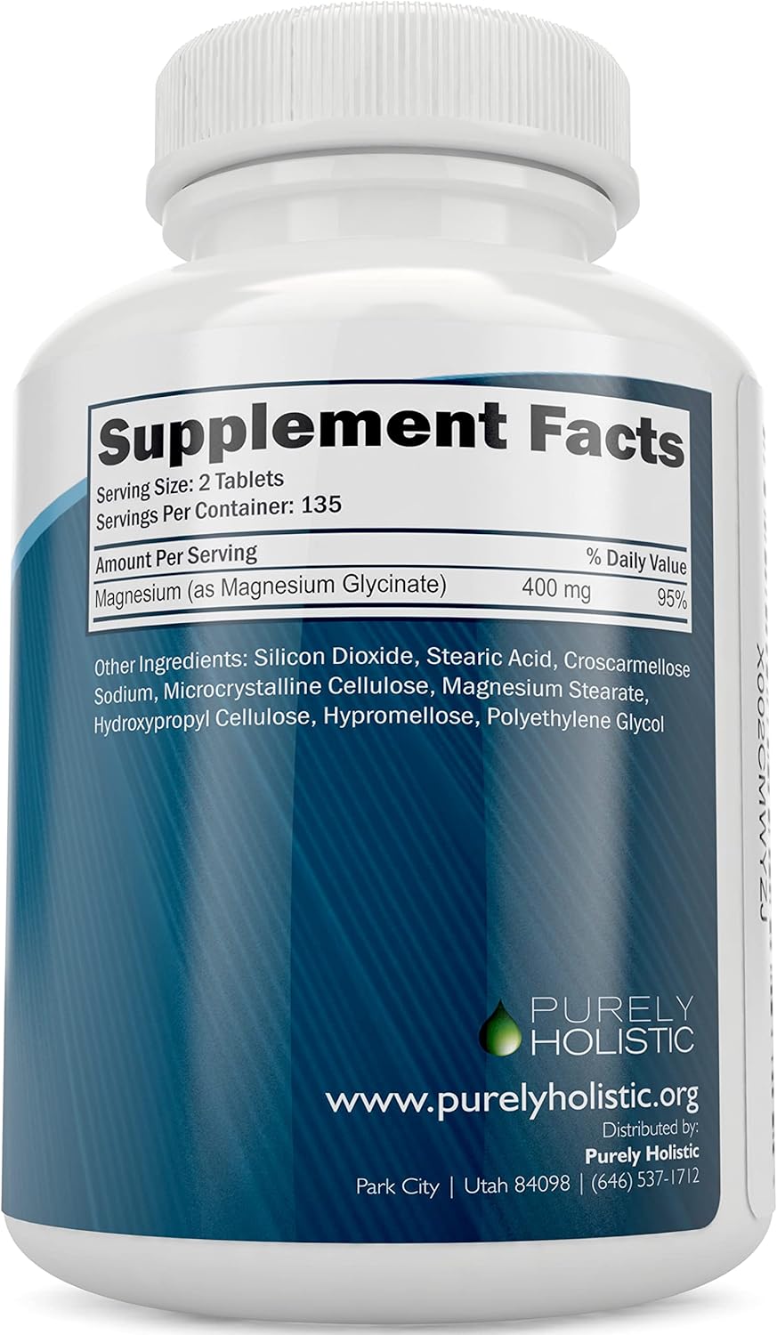 Vegan Bundle: Purely Holistic Magnesium Glycinate 400mg + Selenium 200mcg - 270 Tablets & 365 Capsules - USA Made