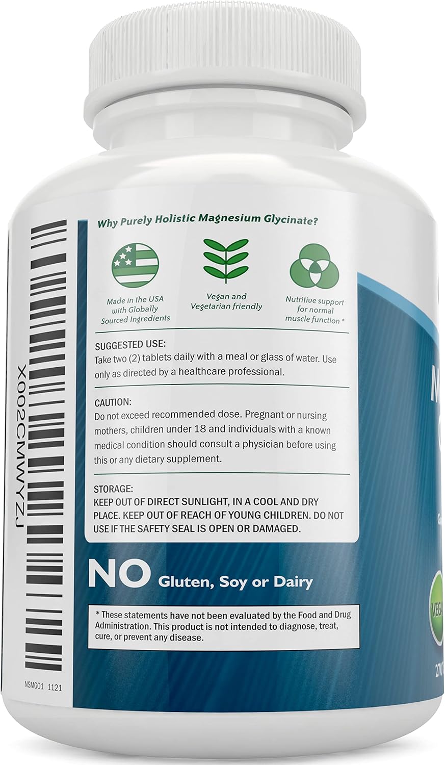 Vegan Bundle: Purely Holistic Magnesium Glycinate 400mg + Selenium 200mcg - 270 Tablets & 365 Capsules - USA Made