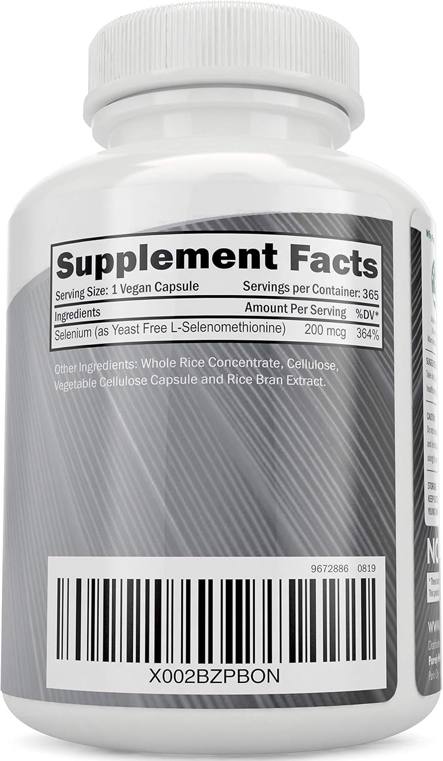 Vegan Bundle: Purely Holistic Magnesium Glycinate 400mg + Selenium 200mcg - 270 Tablets & 365 Capsules - USA Made