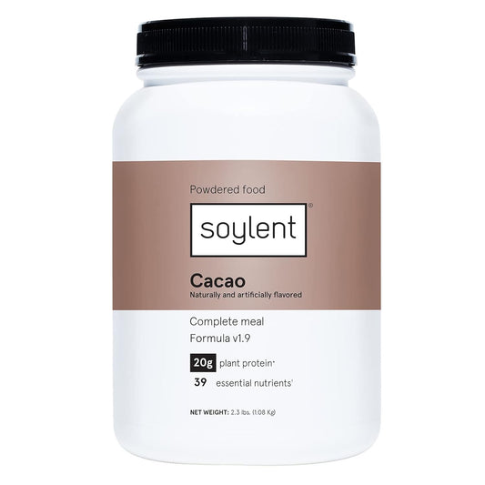 Vegan Cacao Protein Powder with 39 Essential Nutrients - Soylent Complete Nutrition Meal Replacement - 36.8oz