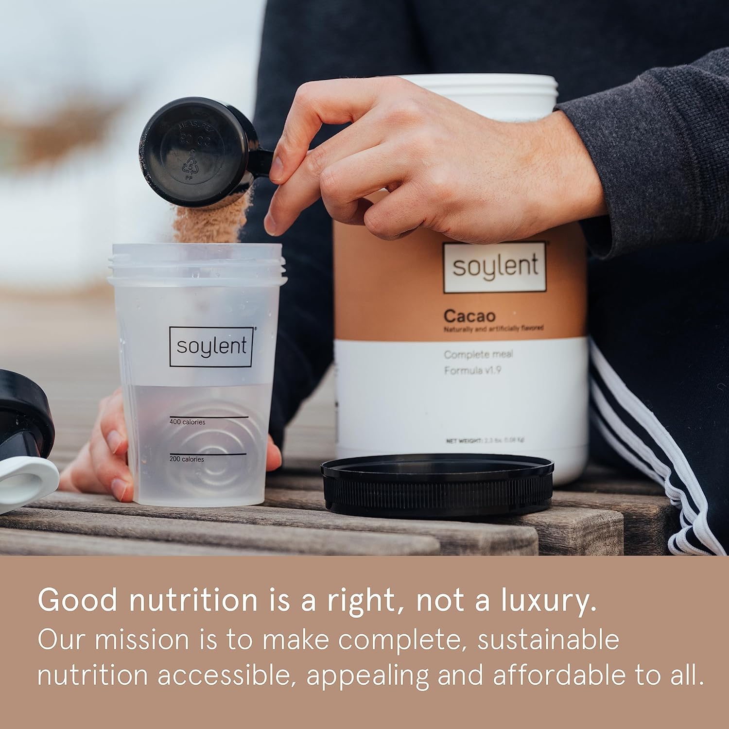 Vegan Cacao Protein Powder with 39 Essential Nutrients - Soylent Complete Nutrition Meal Replacement - 36.8oz