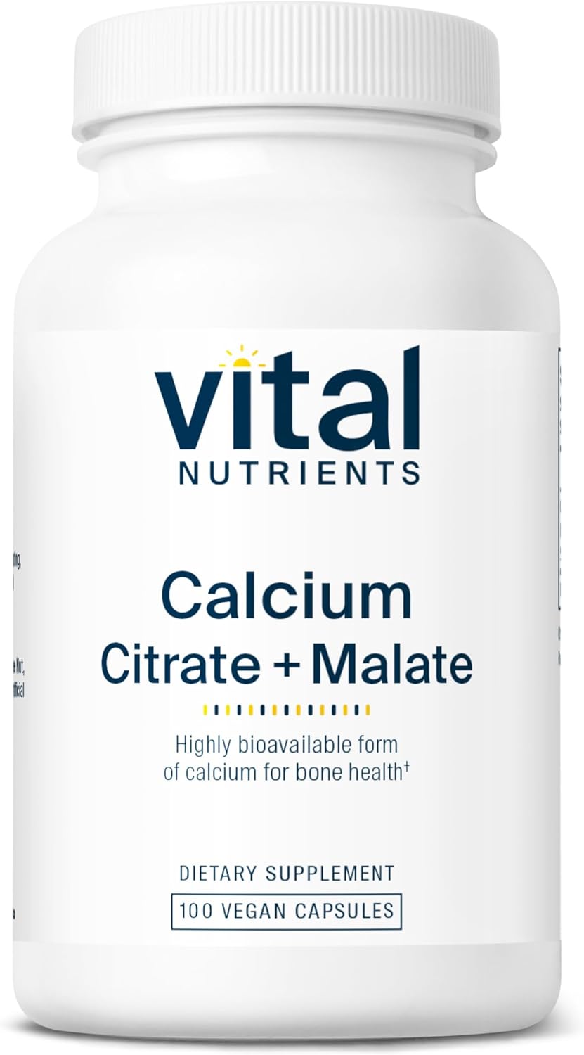 Vegan Calcium Citrate and Malate Complex 150mg Capsules for Bone, Muscle, and Cardiovascular Health - Gluten, Dairy, Soy Free