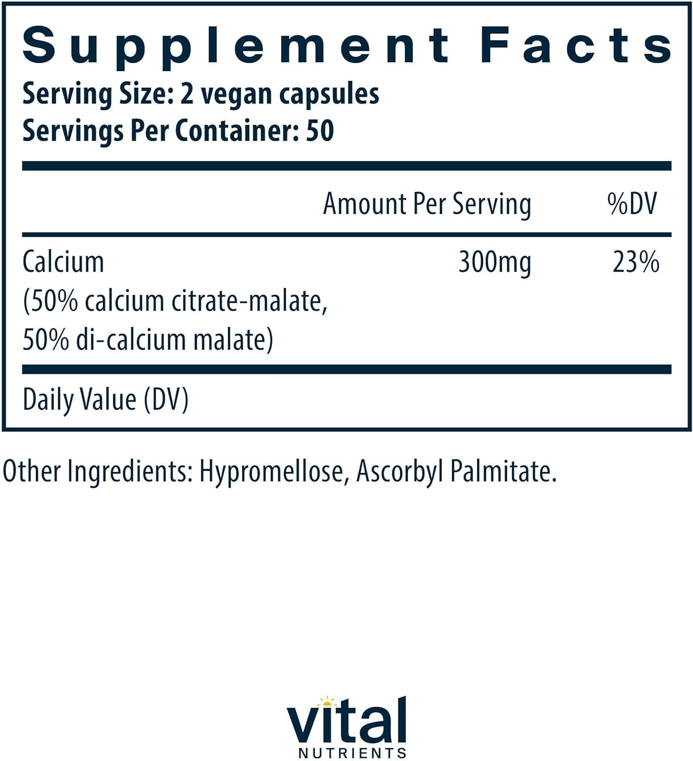 Vegan Calcium Citrate and Malate Complex 150mg Capsules for Bone, Muscle, and Cardiovascular Health - Gluten, Dairy, Soy Free