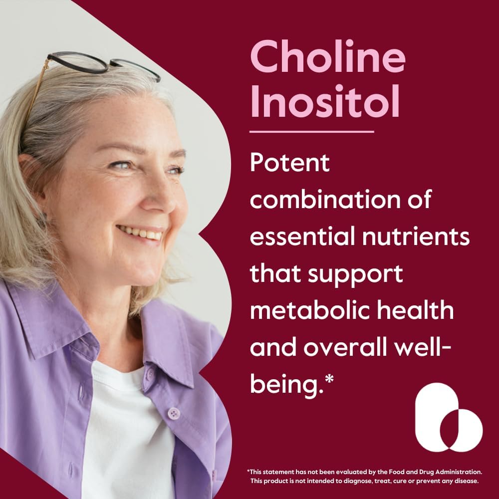 Vegan Choline Inositol 500mg Capsules - Non GMO & Gluten Free - 120 Vegetarian Capsules with No Fillers