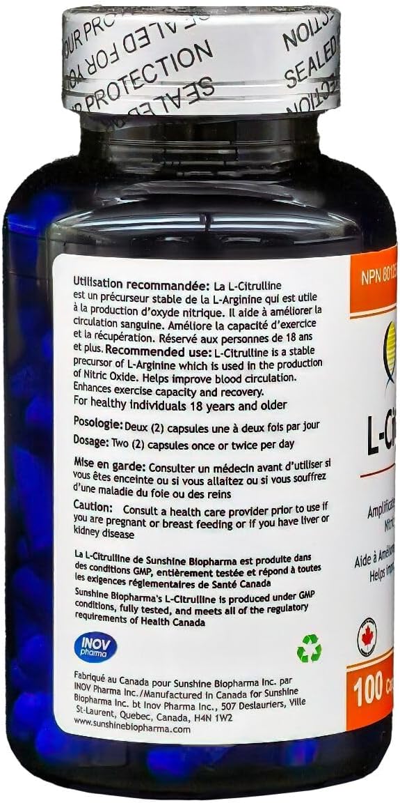 Vegan Citrulline Workout Supplement Capsules - Boost Exercise Performance with Increased Muscle Blood Flow