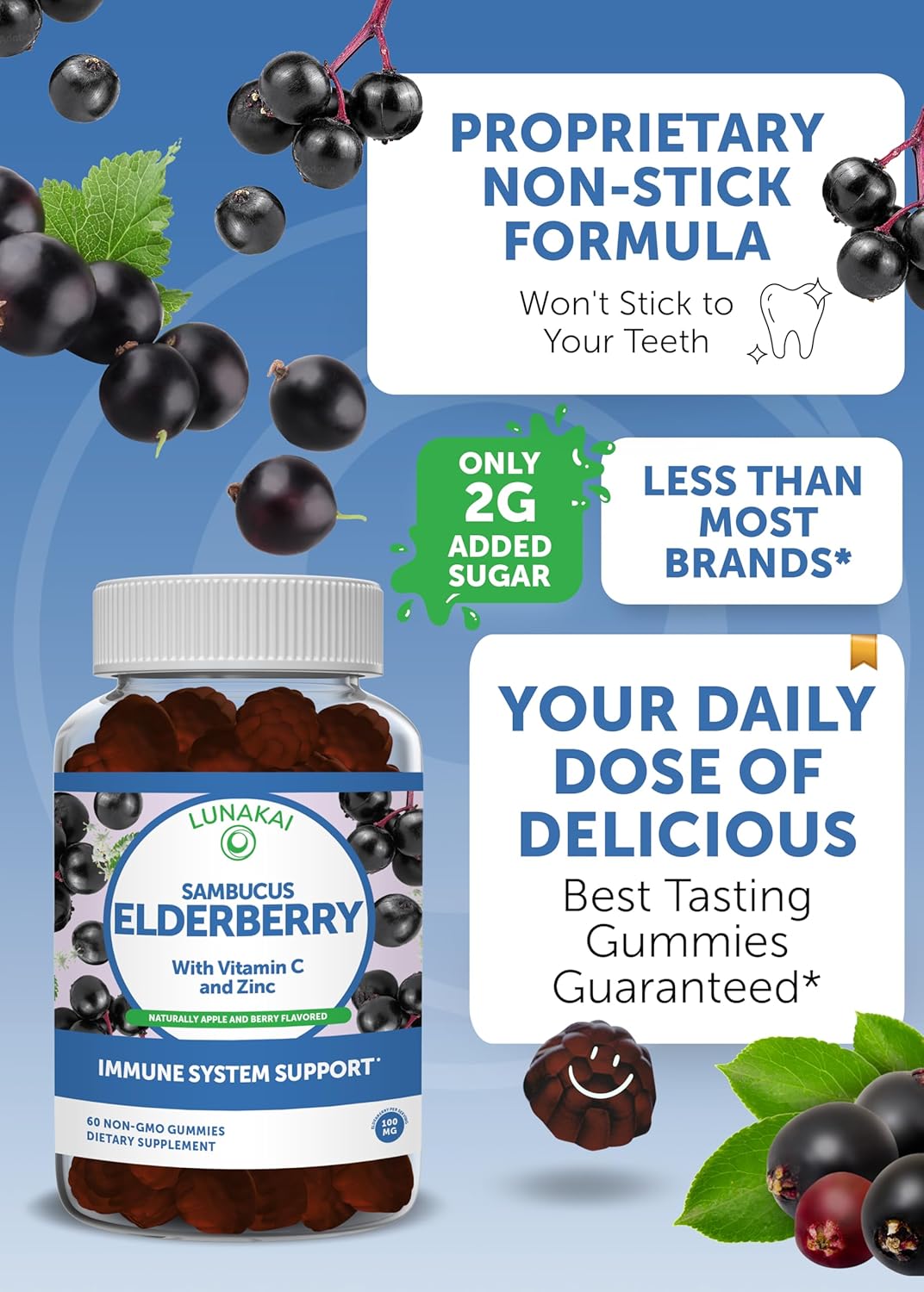 Vegan Collagen and Elderberry Gummies Bundle - Anti Aging & Immune Support for Adults & Kids - Non-GMO, Gelatin-Free, All Natural