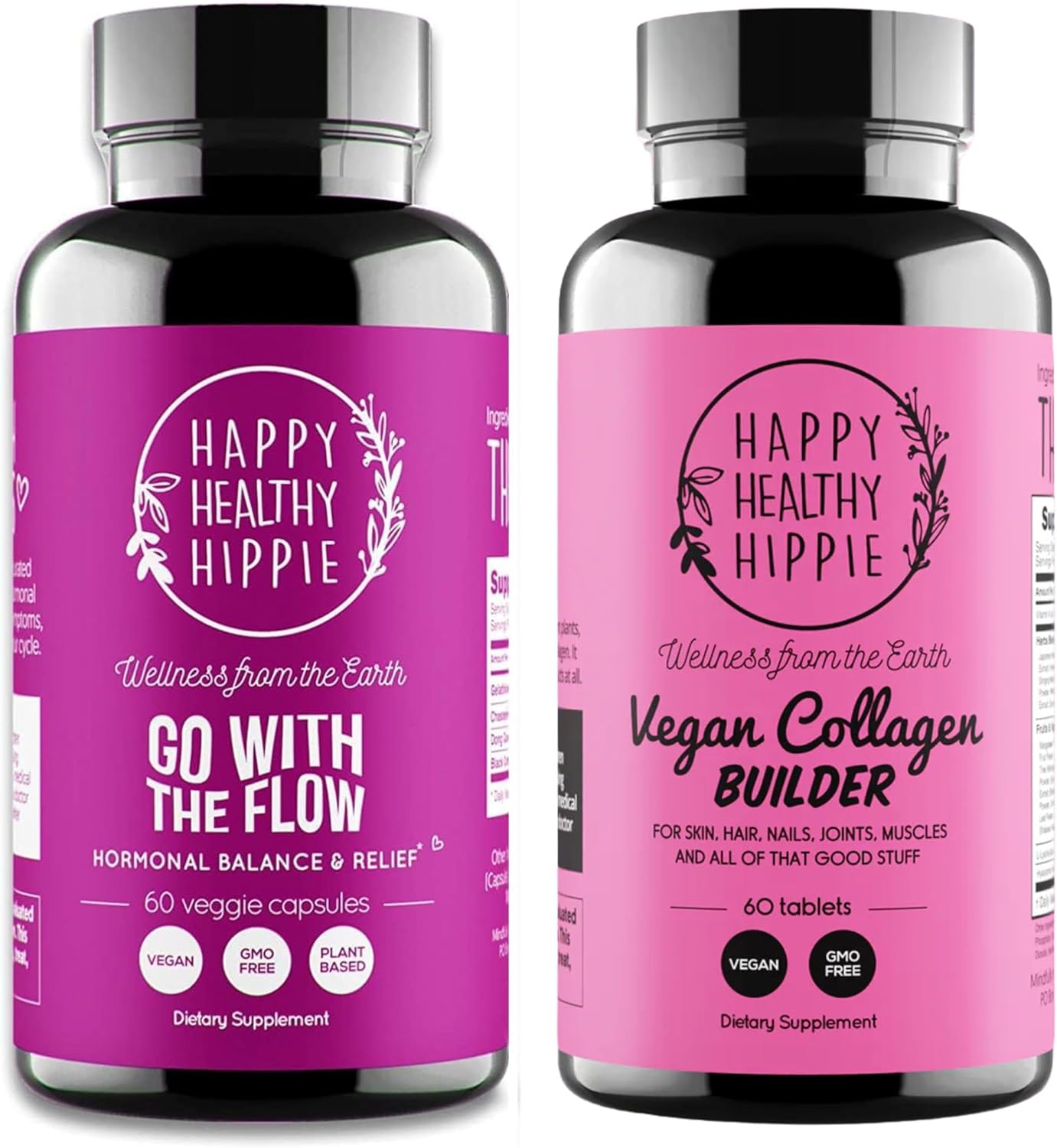 Vegan Collagen Builder with Hyaluronic Acid and Hormone Balance for Women by Happy Healthy Hippie
