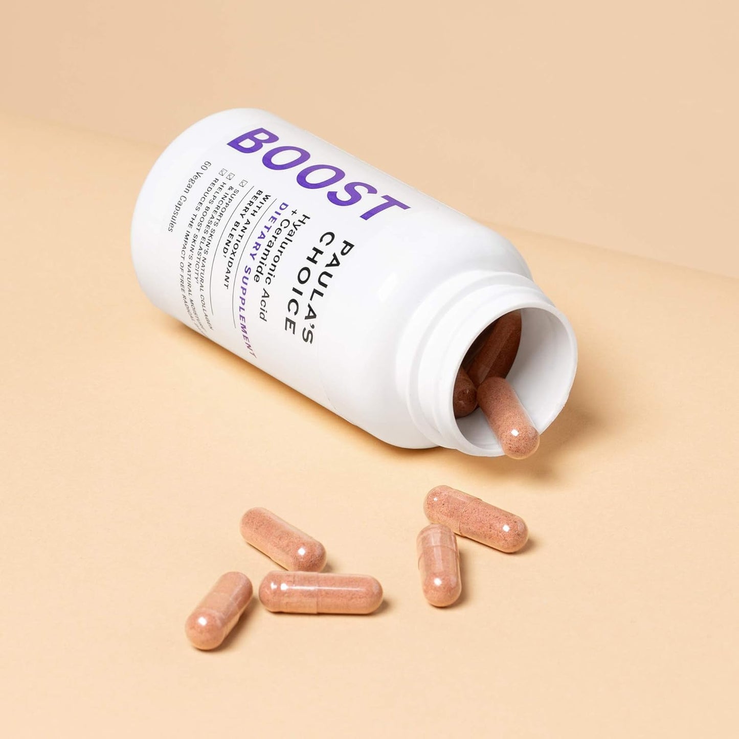 Vegan Collagen Support Dietary Supplement with Hyaluronic Acid and Ceramide for Healthy Skin - 60 Capsules