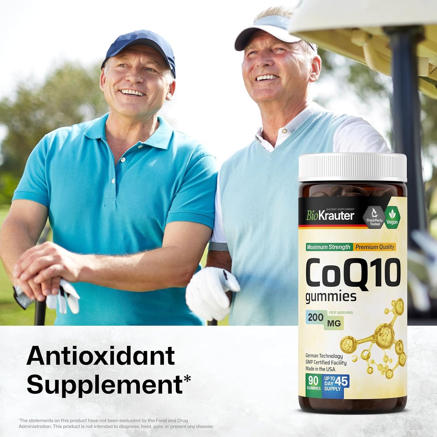 Vegan CoQ10 Gummies - 200mg Coenzyme Q10 Supplement - Antioxidant Pectin-Based Chewables - 90 Count