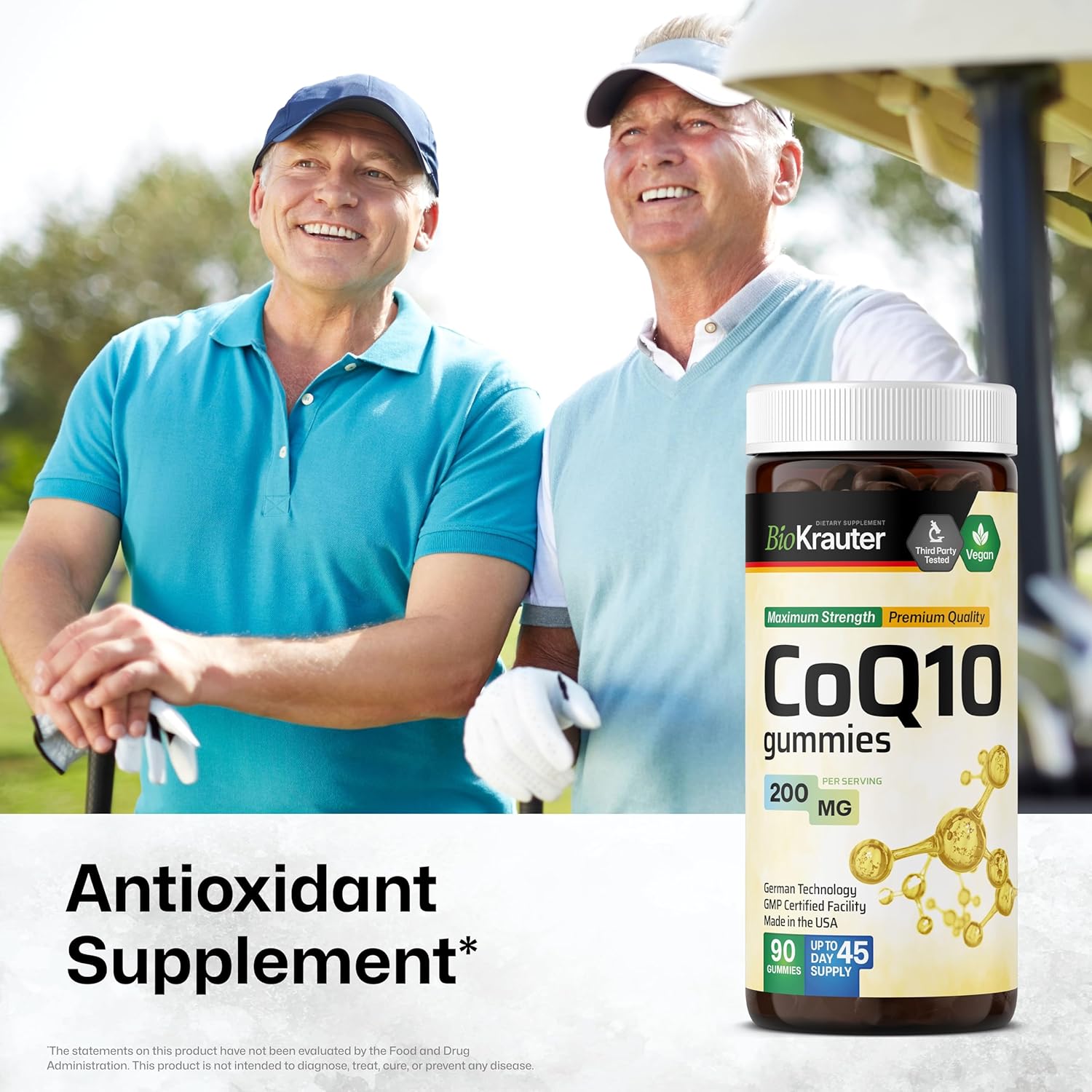 Vegan CoQ10 Gummies - 200mg Coenzyme Q10 Supplement - Antioxidant Pectin-Based Chewables - 90 Count