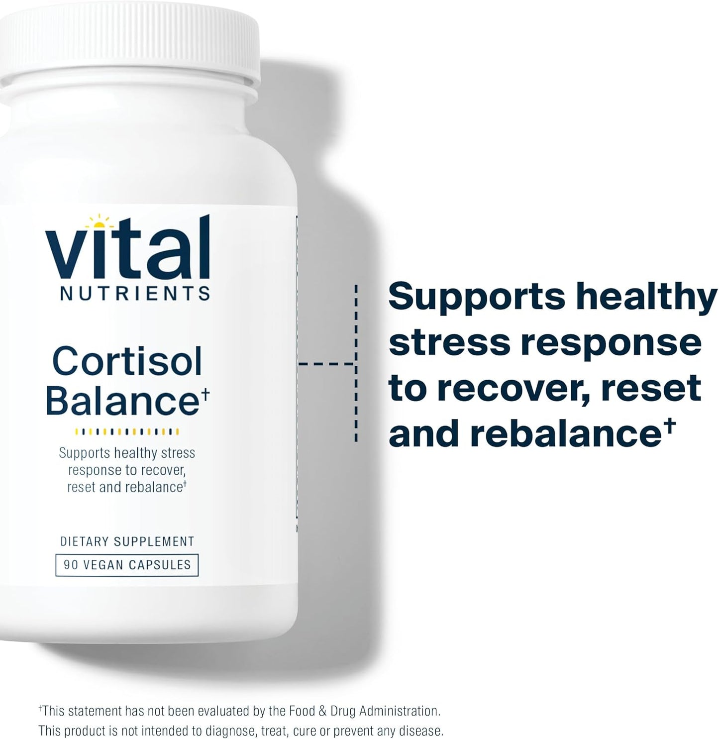 Vegan Cortisol Manager Supplement for Stress Relief & Energy with Ashwagandha & Magnesium - 90 Capsules