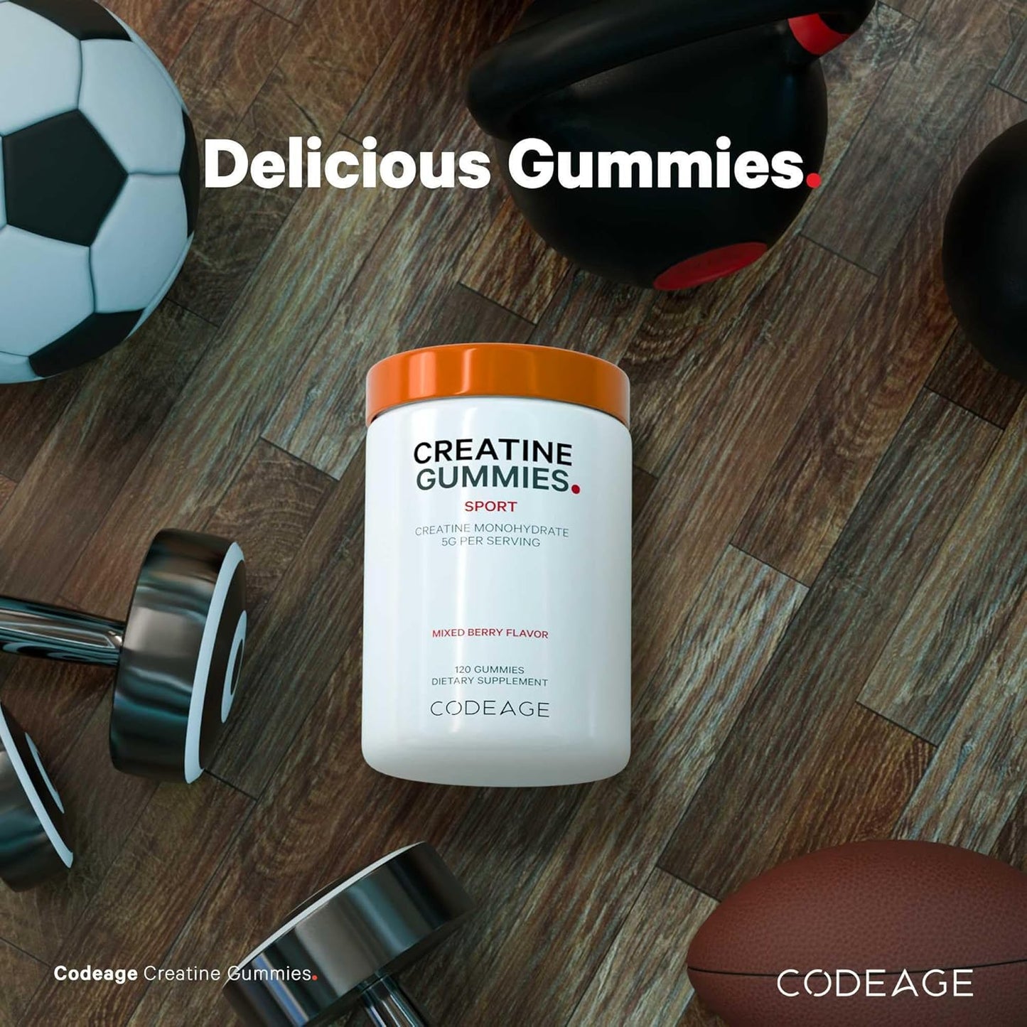 Vegan Creatine Gummies with AstraGin & Astralagus - Mixed Berry Flavor - 5000mg Creatine - Non-GMO - 120 Gummies