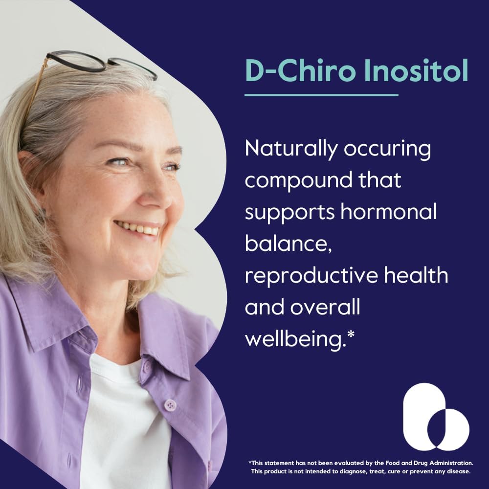 Vegan D-Chiro Inositol Supplement (120 Capsules) - Non GMO, Gluten Free - High Inositol Ratio - Stearate Free