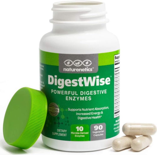 Vegan Digestive Enzymes for Gas, Bloating & Constipation Relief - 90 Capsules, Keto Friendly, Lab Tested